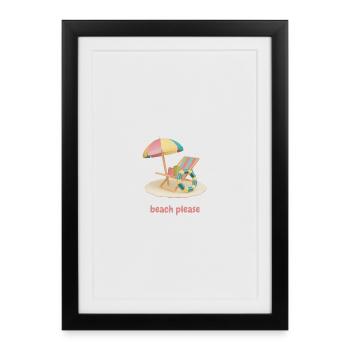 Beach Please - Framed poster (27 × 37 cm) - black - Front
