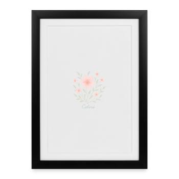 Illustration de fleurs de cerisier colorè - Affiche encadrée (27 × 37 cm) - noir - Devant