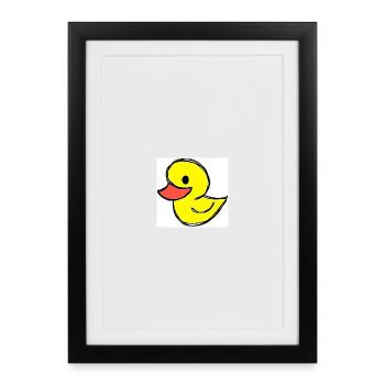 Fröhliches Entenküken Cartoon - Gerahmtes Poster (27 × 37 cm) - Schwarz - Vorne