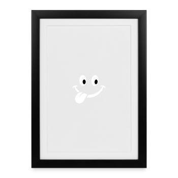 Smile white - Framed poster (27 × 37 cm) - black - Front
