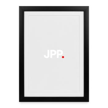 JPP | Humour fatigue bureau minimaliste - Affiche encadrée (27 × 37 cm) - noir - Devant