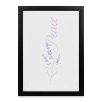 Fleur de lavande de la paix - Affiche encadrée (27 × 37 cm) - noir - Devant