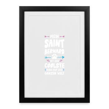 Dicton du chien de Saint-Bernard - Affiche encadrée (27 × 37 cm) - noir - Devant