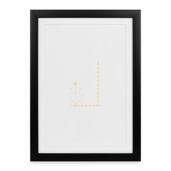 Plante étoile dorée sur le bord - Affiche encadrée (27 × 37 cm) - noir - Devant
