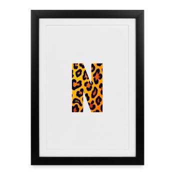 Neon Leopard Print YellowOrange - Framed poster (27 × 37 cm) - black - Front