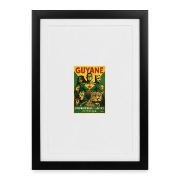 Vintage Guyana and jaguar heroes - Framed poster (27 × 37 cm) - black - Front