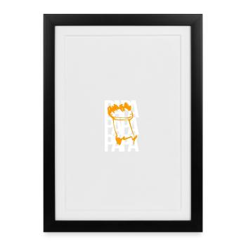 PAPA et dessin d'enfant - Affiche encadrée (27 × 37 cm) - noir - Devant