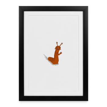 Slug Snail Slime Trail Slime Slime - Framed poster (27 × 37 cm) - black - Front