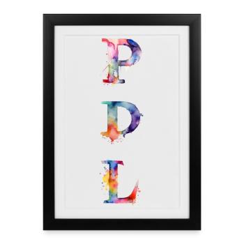PDL Pflegedienstleitung Wasserfarbe Watercolor - Gerahmtes Poster (27 × 37 cm) - Schwarz - Vorne