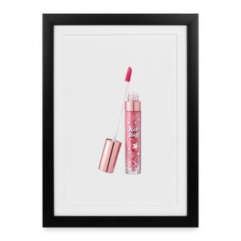 Lip gloss with glitter effect - Framed poster (27 × 37 cm) - black - Front
