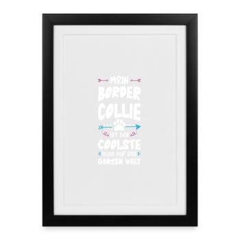 Dicton de chien Border Collie - Affiche encadrée (27 × 37 cm) - noir - Devant