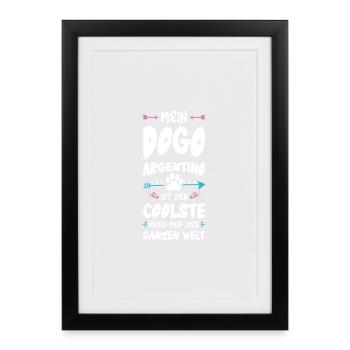 Dicton de chien dogue argentin - Affiche encadrée (27 × 37 cm) - noir - Devant
