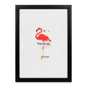 Flamant - Affiche encadrée (27 × 37 cm) - noir - Devant
