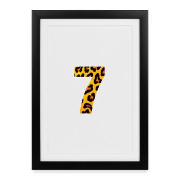 Leopard 7 Neon Pattern - Framed poster (27 × 37 cm) - black - Front