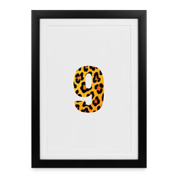 Leopard 9 Sun Print - Framed poster (27 × 37 cm) - black - Front