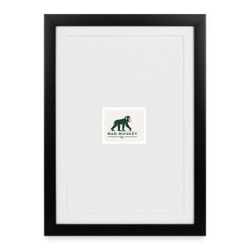 Mad Monkey Vintage Logo Illustration - Framed poster (27 × 37 cm) - black - Front