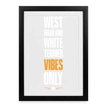 West Highland White Terrier - Affiche encadrée (27 × 37 cm) - noir - Devant