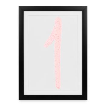Chiffre 1 - Affiche encadrée (27 × 37 cm) - noir - Devant