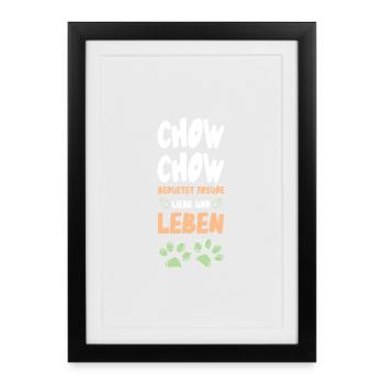 ChowChow Amour et Vie Schéma - Affiche encadrée (27 × 37 cm) - noir - Devant