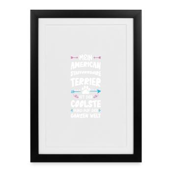 Dicton de chien Staffordshire Terrier - Affiche encadrée (27 × 37 cm) - noir - Devant