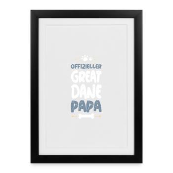 Great Dane Papa Official - Framed poster (27 × 37 cm) - black - Front