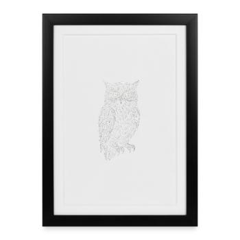 Sketchy Owl – Wisdom of the Night - Framed poster (27 × 37 cm) - black - Front