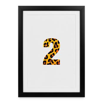 Imprimé animal néon léopard - Affiche encadrée (27 × 37 cm) - noir - Devant