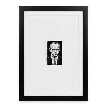 Portrait monochrome dans un style rétro - Affiche encadrée (27 × 37 cm) - noir - Devant