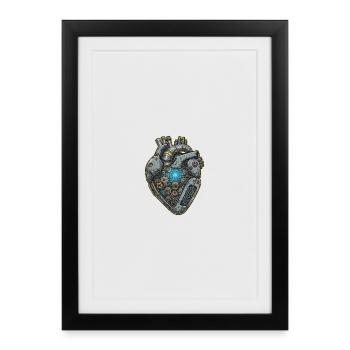 Mechanical Heart with Gears - Framed poster (27 × 37 cm) - black - Front