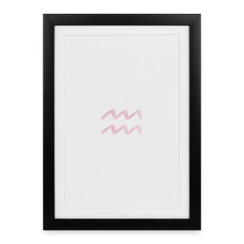 Signe du zodiaque Verseau - Affiche encadrée (27 × 37 cm) - noir - Devant