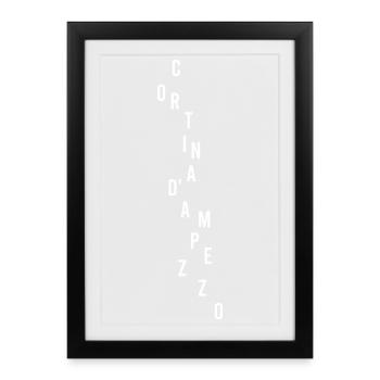SLALOM Cortina d'Ampezzo - Framed poster (27 × 37 cm) - black - Front