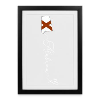 Alabama Flag Cross Long Necklace Red Southern Pride USA - Framed poster (27 × 37 cm) - black - Front