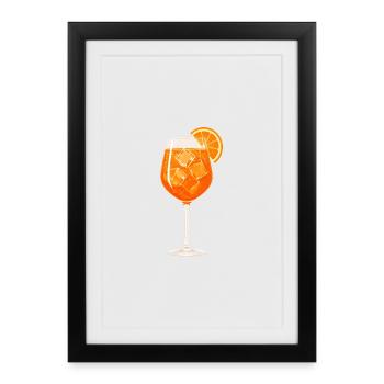 Cocktail with orange - Framed poster (27 × 37 cm) - black - Front