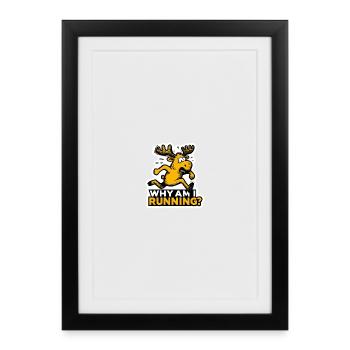 Marathon Humour Drôle d’Orignal pour Hommes - Affiche encadrée (27 × 37 cm) - noir - Devant