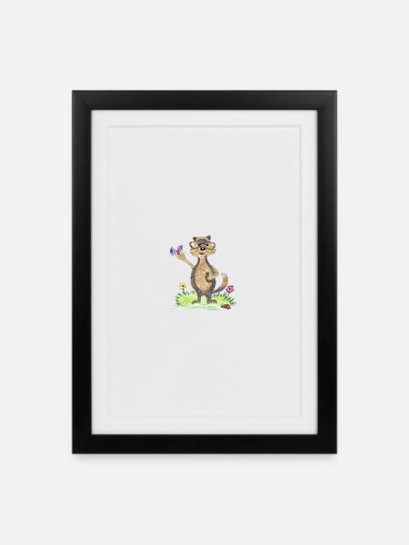 Otter Max - Framed poster (27 × 37 cm) - black