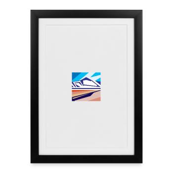 Geometric mountains in Iceland - Framed poster (27 × 37 cm) - black - Front