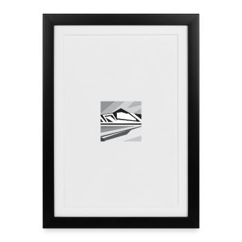 Geometric Mountains - Framed poster (27 × 37 cm) - black - Front