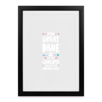 dicton du chien dogue allemand - Affiche encadrée (27 × 37 cm) - noir - Devant