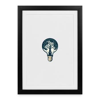L’arbre dans la lampe - Affiche encadrée (27 × 37 cm) - noir - Devant