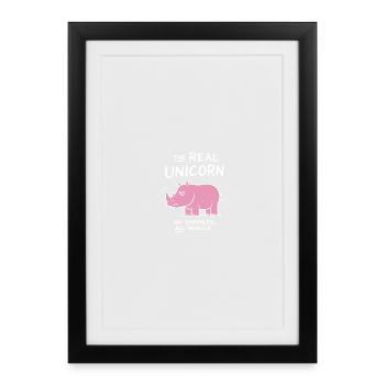Licorne sans paillettes - Affiche encadrée (27 × 37 cm) - noir - Devant
