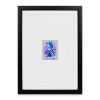 Neon Dragon on Retro Console - Framed poster (27 × 37 cm) - black - Front