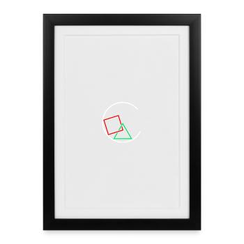 Square and triangle in a circle - Framed poster (27 × 37 cm) - black - Front