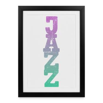 Jazz rétro - Affiche encadrée (27 × 37 cm) - noir - Devant