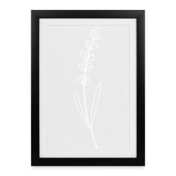 Lavender Line Drawing - Framed poster (27 × 37 cm) - black - Front