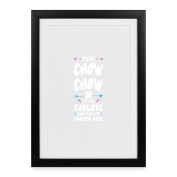 Chow Chow Dog Dicton - Affiche encadrée (27 × 37 cm) - noir - Devant