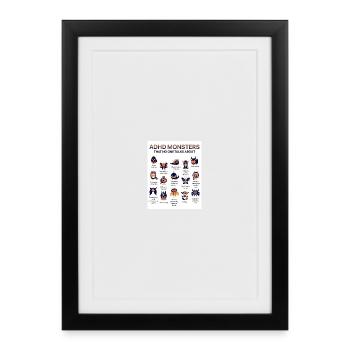 ADHS-Monster, von denen du nichts hörst - Gerahmtes Poster (27 × 37 cm) - Schwarz - Vorne