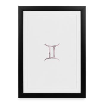 Signe du zodiaque des Gémeaux - Affiche encadrée (27 × 37 cm) - noir - Devant