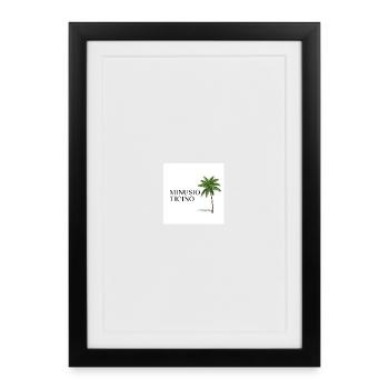 Motif palmier tropical Minusio Ticino - Affiche encadrée (27 × 37 cm) - noir - Devant