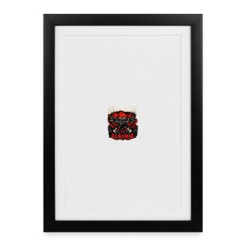 Emblème de l’aigle de Shqipëri en Albanie - Affiche encadrée (27 × 37 cm) - noir - Devant