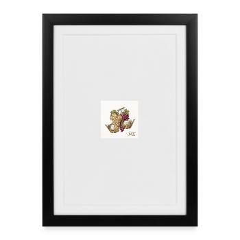 Weintrauben und  Ricottakorb  - Gerahmtes Poster (27 × 37 cm) - Schwarz - Vorne